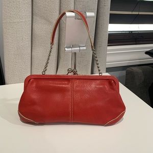 Fossil Genuine Leather small kiss lock bag